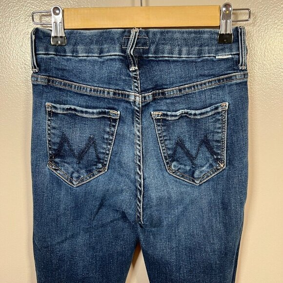 Mother High Waisted Looker Jeans Size 25 Teaming Up Dark Wash Skinny Leg Denim - Picture 7 of 11
